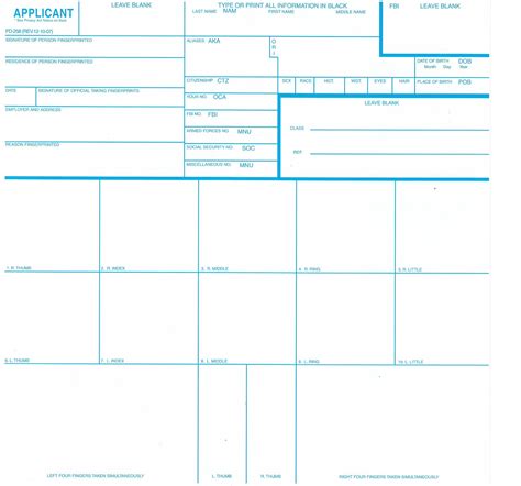 printable fbi fingerprint card